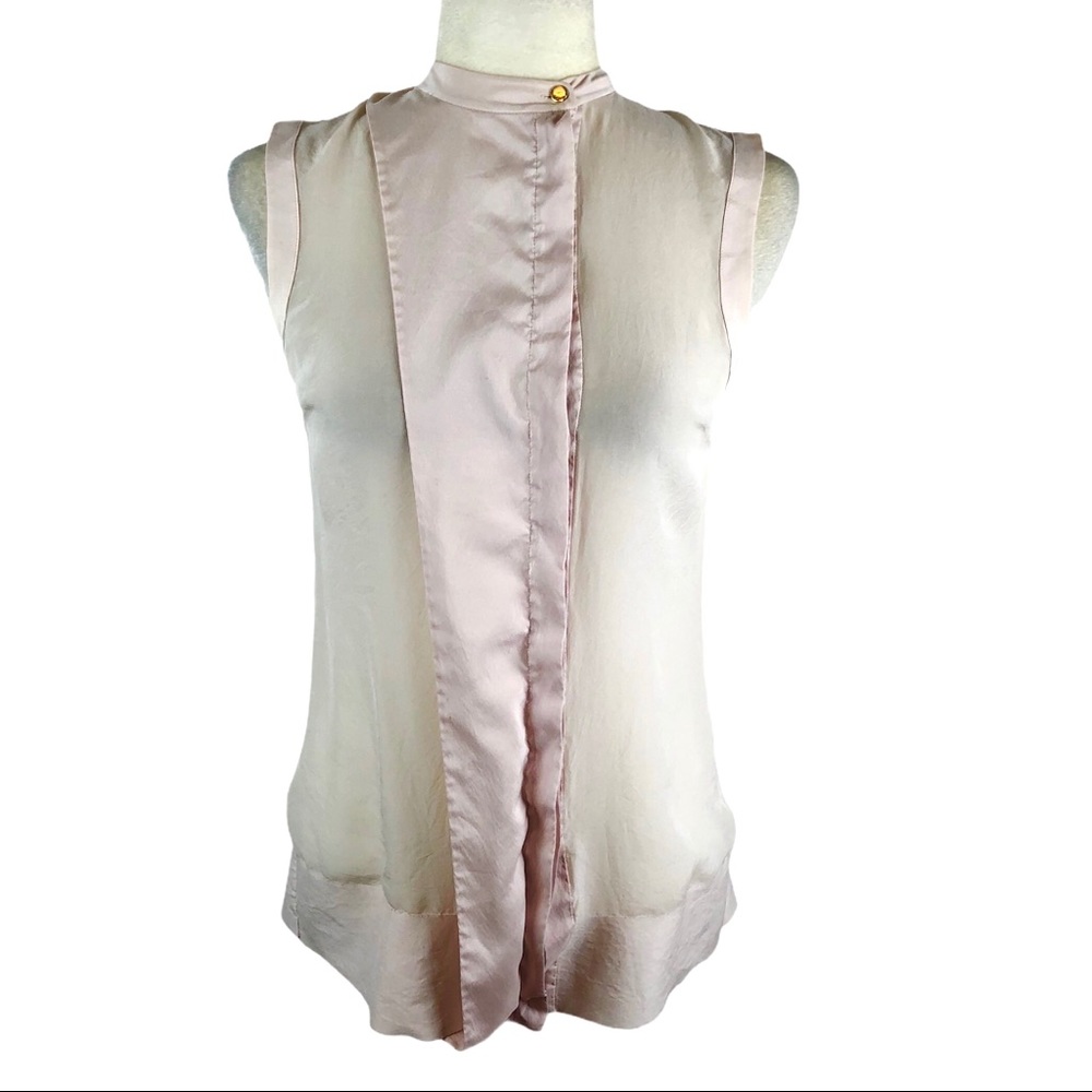 T By Alexander Wang Silk Button Top